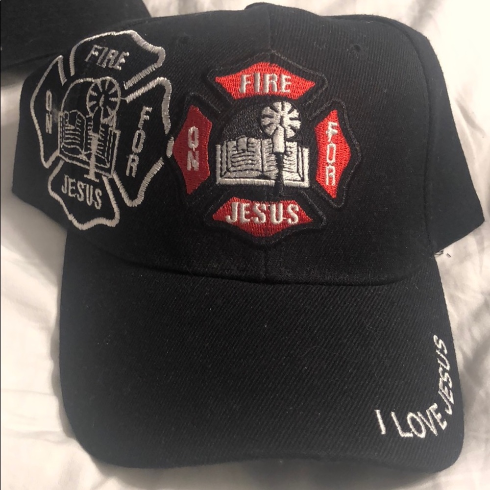 “On fire for Jesus” baseball cap